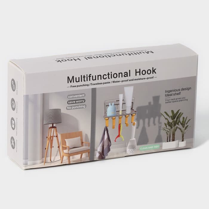 Держатель для ванных и кухонных принадлежностей, 17×7×11 см, серый