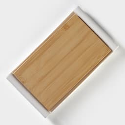 Блюдо для подачи BellaTenero, 25.5×14.5×2.3 см, с бамбуковой вставкой, фарфор, белое