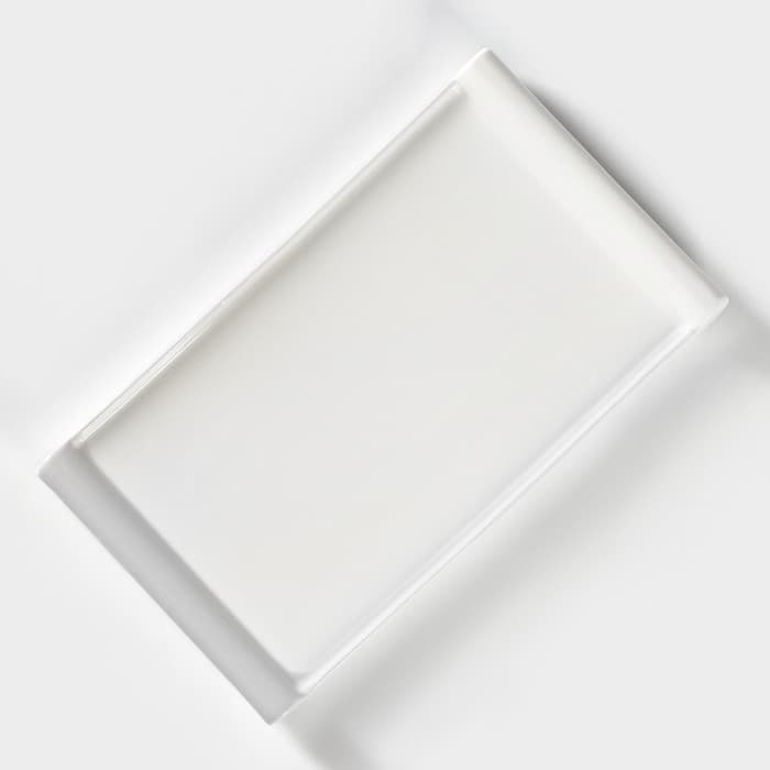 Блюдо для подачи BellaTenero, 25.5×14.5×2.3 см, с бамбуковой вставкой, фарфор, белое