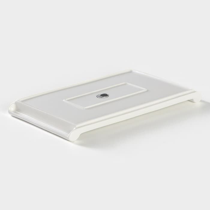 Блюдо для подачи BellaTenero, 25.5×14.5×2.3 см, с бамбуковой вставкой, фарфор, белое