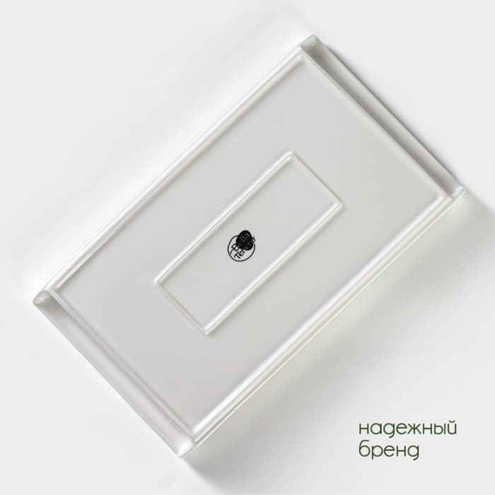 Блюдо для подачи BellaTenero, 25.5×14.5×2.3 см, с бамбуковой вставкой, фарфор, белое