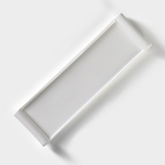 Блюдо для подачи BellaTenero, 29.5×9×2.3 см, с бамбуковой вставкой, фарфор, белое