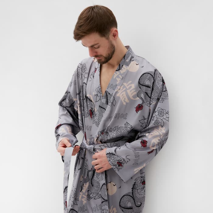 Халат домашний KAFTAN «Дракон», размер 52-54, серая