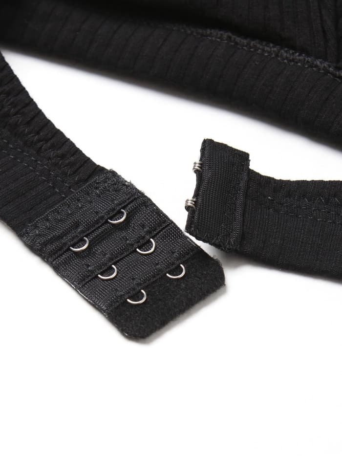 Комплект нижнего белья женский (топ, трусы) Collorista, чёрный, размер 46-48