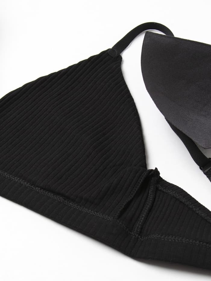 Комплект нижнего белья женский (топ, трусы) Collorista, чёрный, размер 46-48