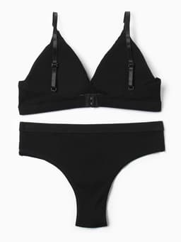 Комплект нижнего белья женский (топ, трусы) Collorista, чёрный, размер 46-48