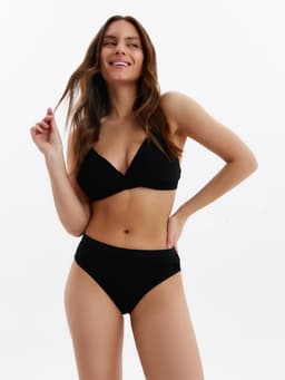 Комплект нижнего белья женский (топ, трусы) Collorista, чёрный, размер 46-48