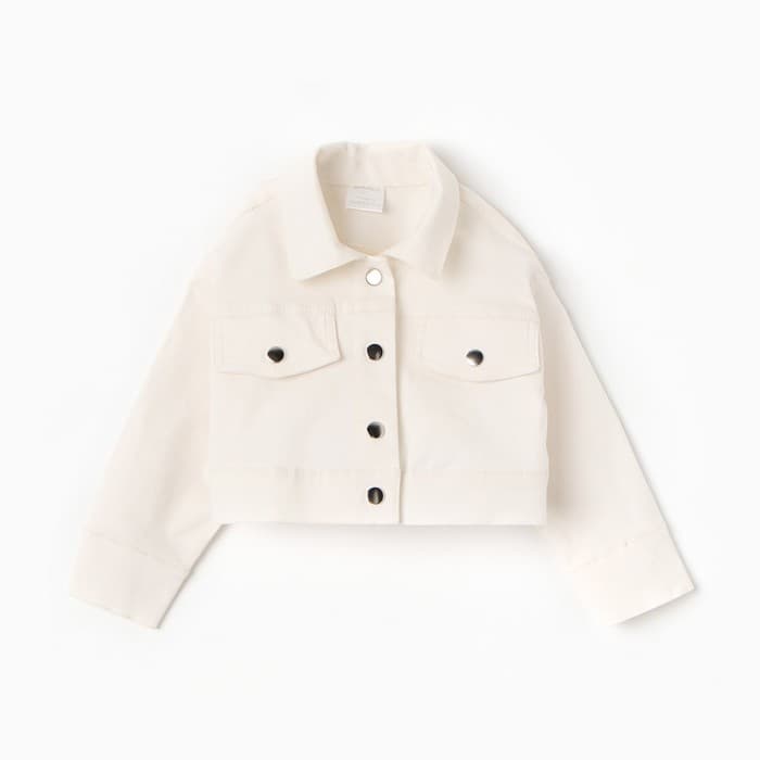 Рубашка верхняя укороченная детская «Крошка Я», рост 86-92 см, молочная