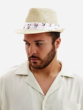 Шляпа мужская MINAKU, размер 58, молочная