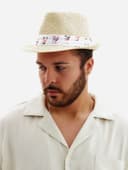 Шляпа мужская MINAKU, размер 58, молочная