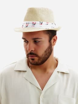 Шляпа мужская MINAKU, размер 58, молочная