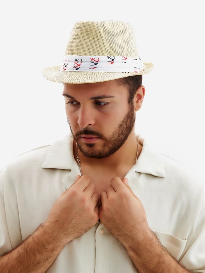 Шляпа мужская MINAKU, размер 58, молочная