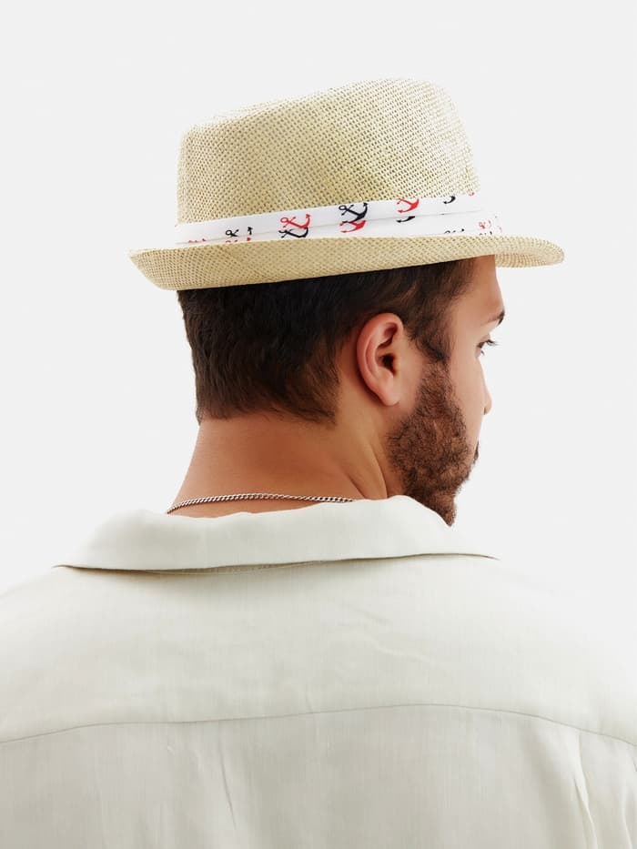 Шляпа мужская MINAKU, размер 58, молочная