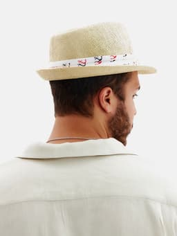 Шляпа мужская MINAKU, размер 58, молочная