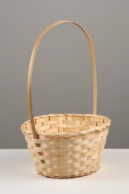 Корзина плетёная для хранения, 30×22×13 см, ручка h=36 см, бамбук, натуральный цвет, Greengo