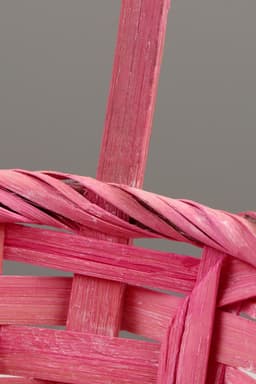 Корзина плетёная для хранения, 13×13×9.5 см, ручка h=21 см, бамбук, светло - розовая, Greengo