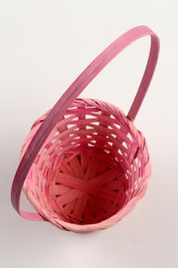 Корзина плетёная для хранения, 13×13×9.5 см, ручка h=21 см, бамбук, светло - розовая, Greengo