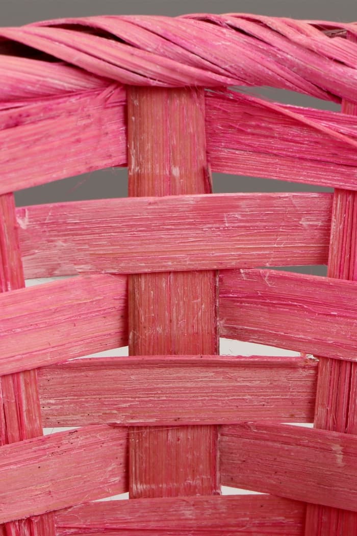 Корзина плетёная для хранения, 13×13×9.5 см, ручка h=21 см, бамбук, светло - розовая, Greengo