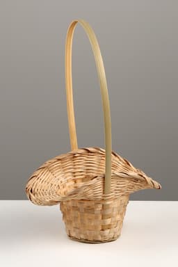 Корзина плетёная, 21×18×14 см, ручка h=15 см, бамбук, натуральный цвет