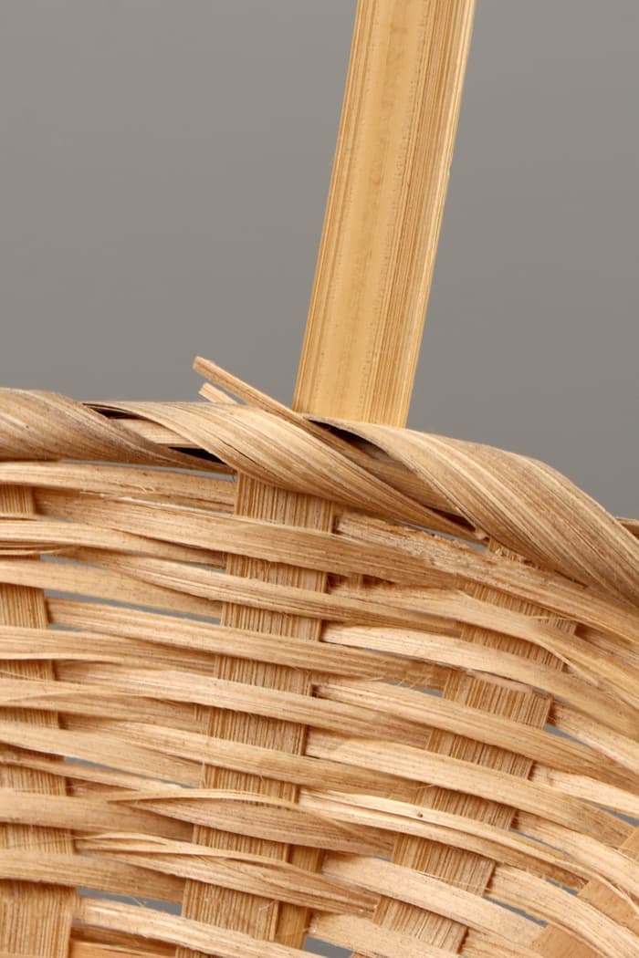 Корзина плетёная, 21×18×14 см, ручка h=15 см, бамбук, натуральный цвет