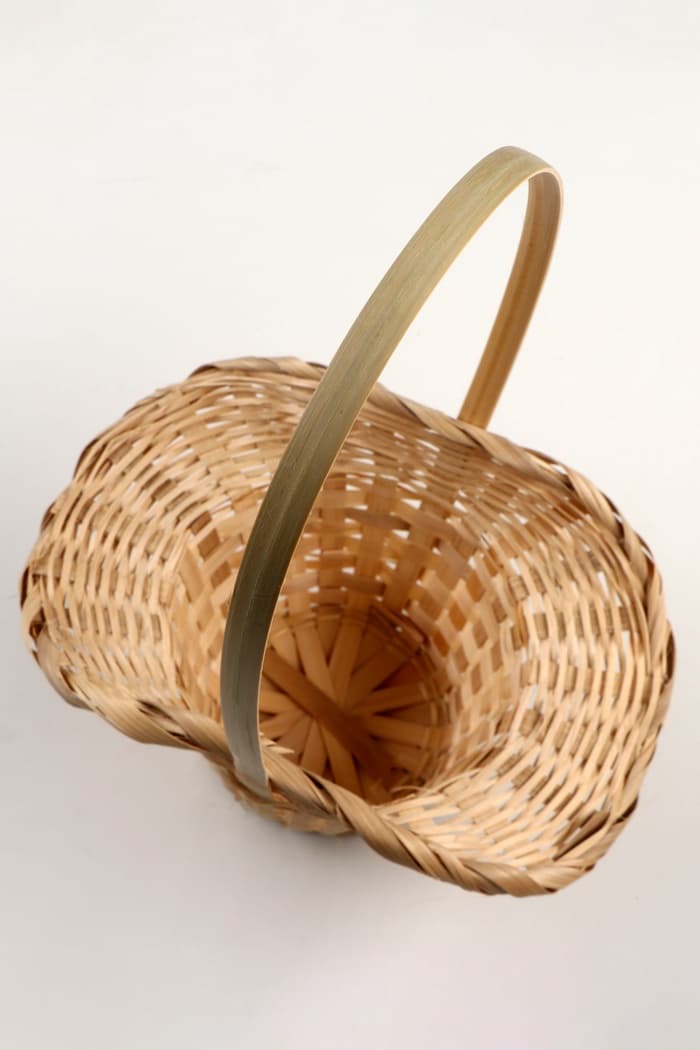 Корзина плетёная, 21×18×14 см, ручка h=15 см, бамбук, натуральный цвет