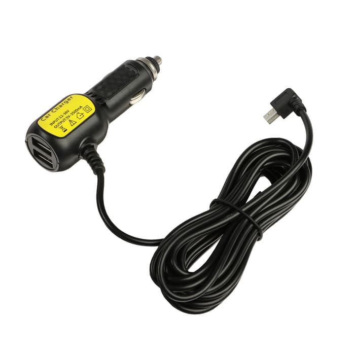 Зарядное устройство Cartage, угловой mini USB, 2 USB 3.4 А, 5 В, провод 3.5 м