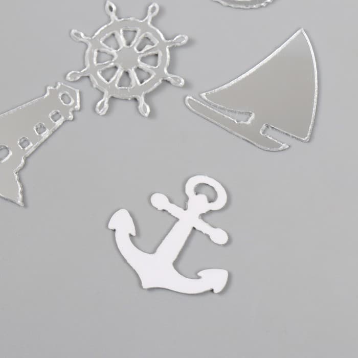 Декоративные элементы для творчества «Арт Узор. Морская тематика», набор 6 шт., пластик зеркальный