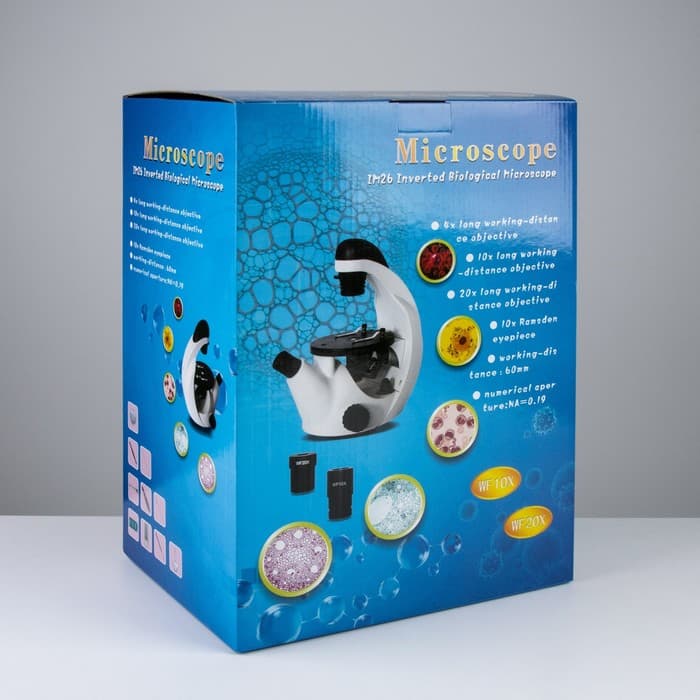 Микроскоп лабораторный, кратность увеличения 80–400х, с подсветкой