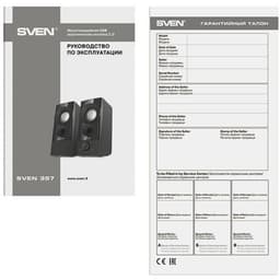 Колонки Sven 357, формат акустики 2.0, 6 Вт, USB, чёрные