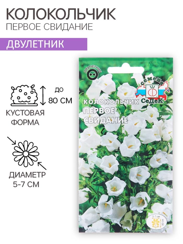 Семена цветов Колокольчик "Первое свидание", Евро, 0,1 г