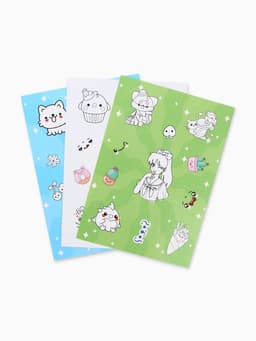 Наклейки детские, раскраска, 3 листа, А5 «Аниме»