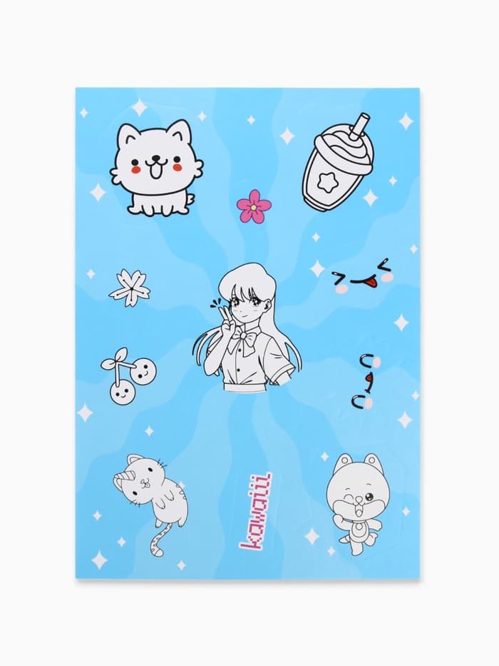 Наклейки детские, раскраска, 3 листа, А5 «Аниме»