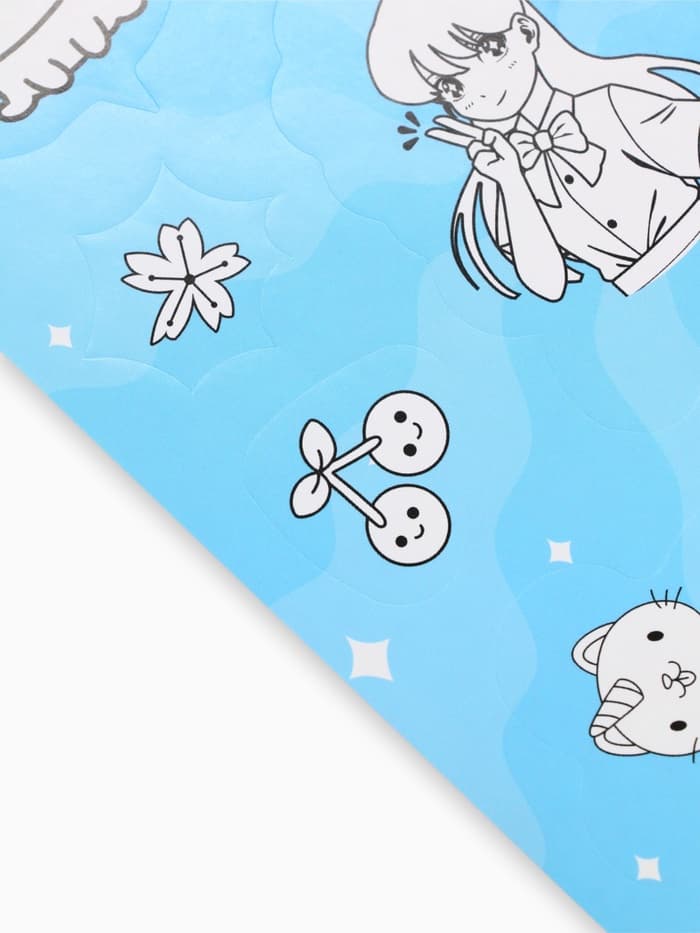 Наклейки детские, раскраска, 3 листа, А5 «Аниме»