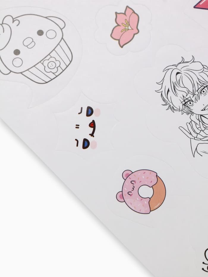 Наклейки детские, раскраска, 3 листа, А5 «Аниме»