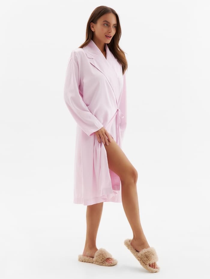 Халат домашний женский с запахом MINAKU: Home collection, розовый, размер 42