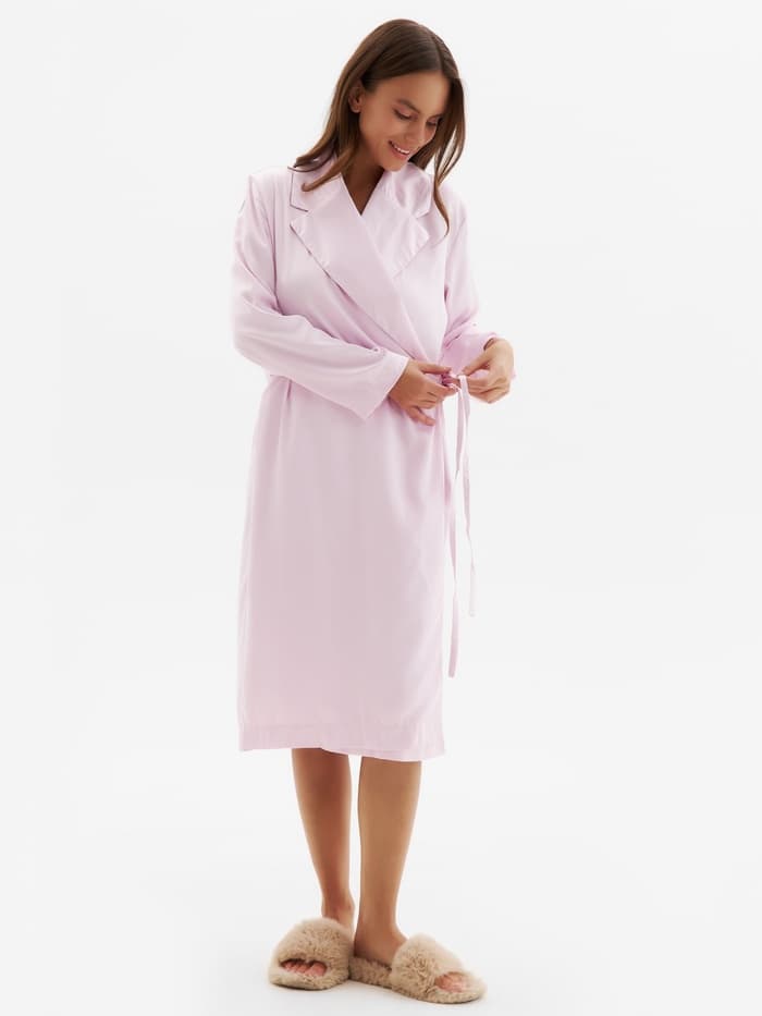Халат домашний женский с запахом MINAKU: Home collection, розовый, размер 48