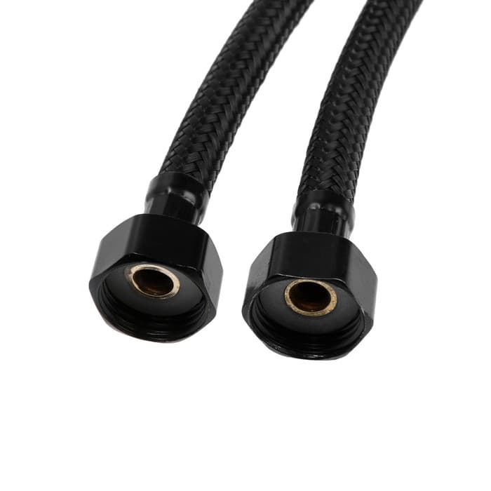 Подводка гибкая для смесителя ZEIN engr, нейлон, 1/2", М10, 50 см, набор 2 шт., черная