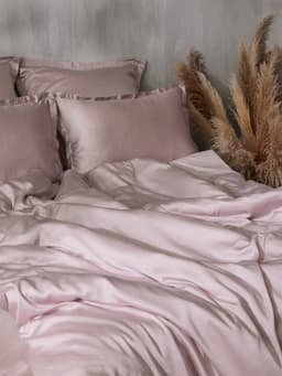 Простыня на резинке 2-спальная SL Home Tencel, 160×200+30 см, тенсель, пудровая