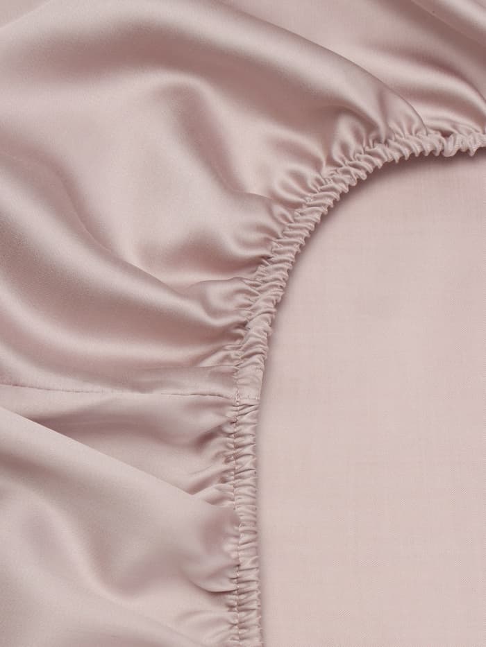 Простыня на резинке 2-спальная SL Home Tencel, 160×200+30 см, тенсель, пудровая