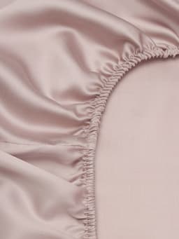 Простыня на резинке 2-спальная SL Home Tencel, 160×200+30 см, тенсель, пудровая