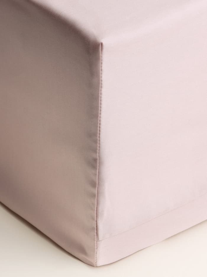 Простыня на резинке 2-спальная SL Home Tencel, 160×200+30 см, тенсель, пудровая