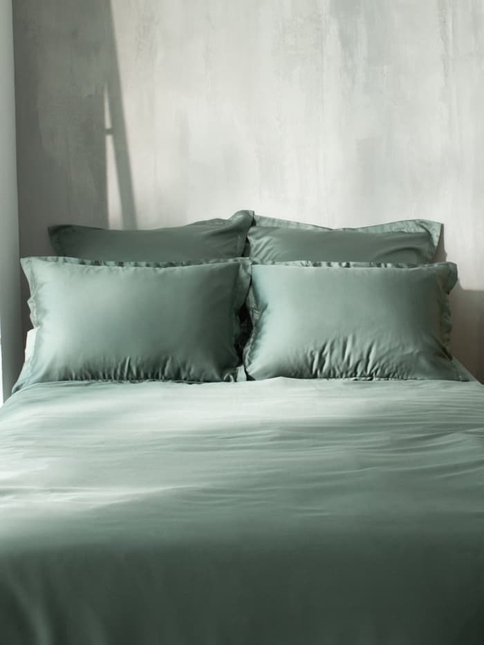 Простыня на резинке 1.5-спальная SL Home Tencel, 140×200+30 см, тенсель, оливковая