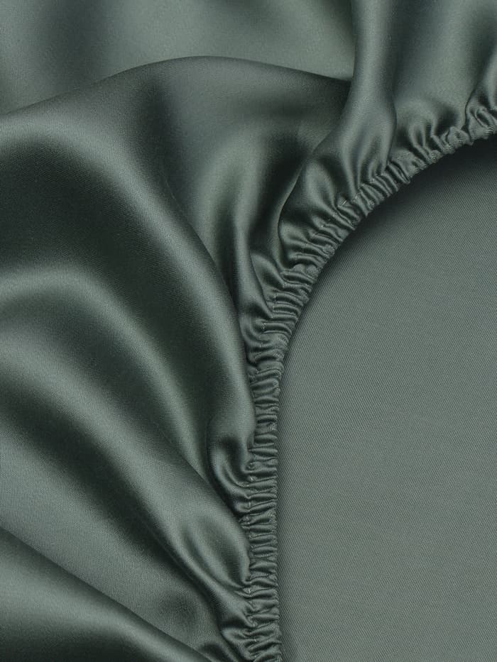 Простыня на резинке 1.5-спальная SL Home Tencel, 140×200+30 см, тенсель, оливковая