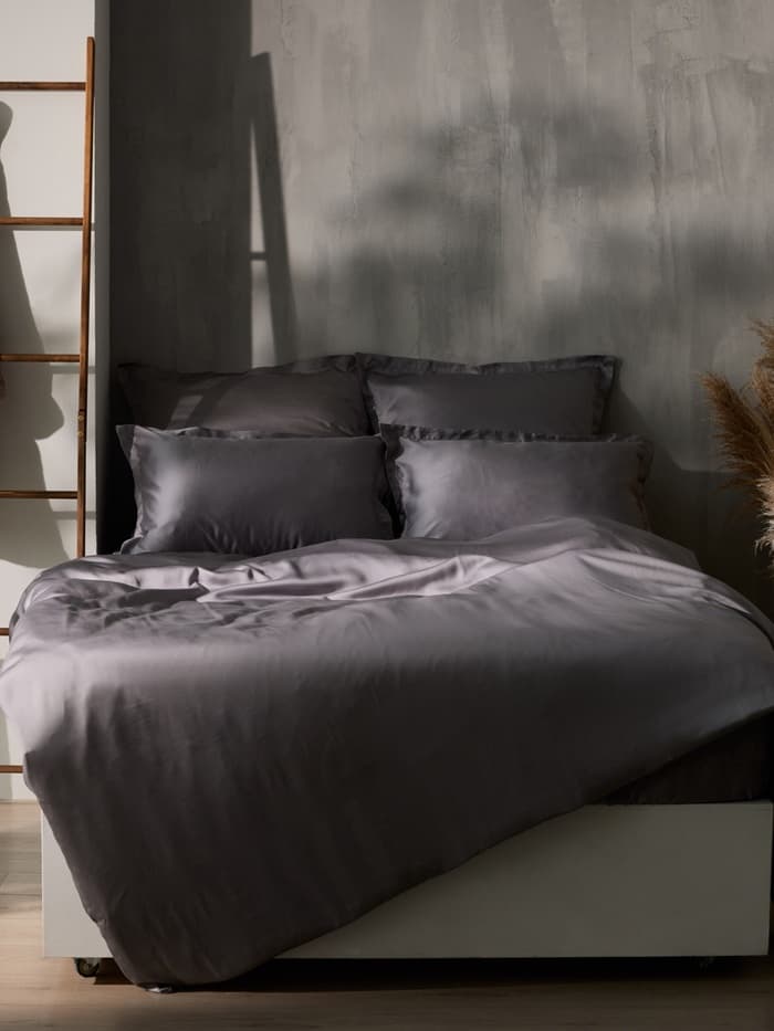 Простыня на резинке 1.5-спальная SL Home Tencel, 140×200+30 см, тенсель, серая