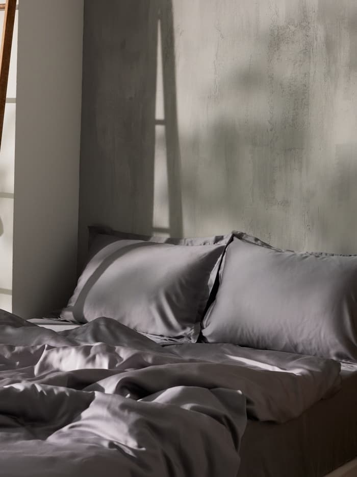Простыня на резинке 1.5-спальная SL Home Tencel, 140×200+30 см, тенсель, серая