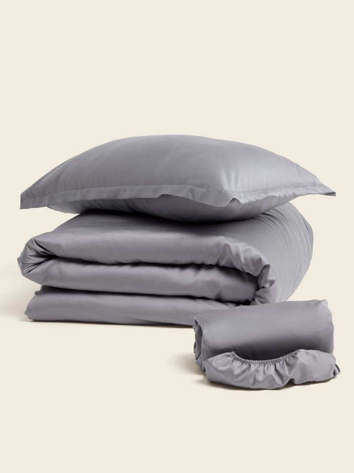 Простыня на резинке 1.5-спальная SL Home Tencel, 140×200+30 см, тенсель, серая