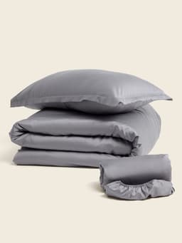 Простыня на резинке 1.5-спальная SL Home Tencel, 140×200+30 см, тенсель, серая