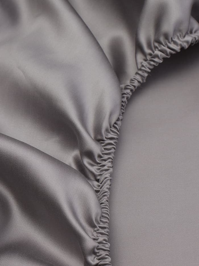 Простыня на резинке 1.5-спальная SL Home Tencel, 140×200+30 см, тенсель, серая
