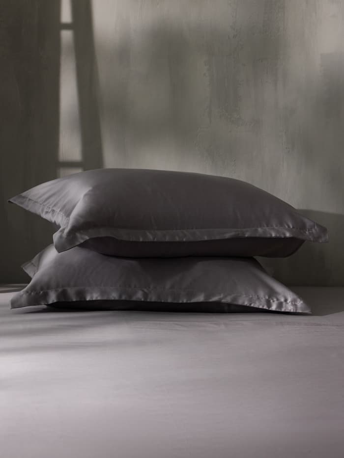 Наволочка SL Home Tencel, 50×70+3 см, тенсель, эвкалиптовое волокно 100%, серая