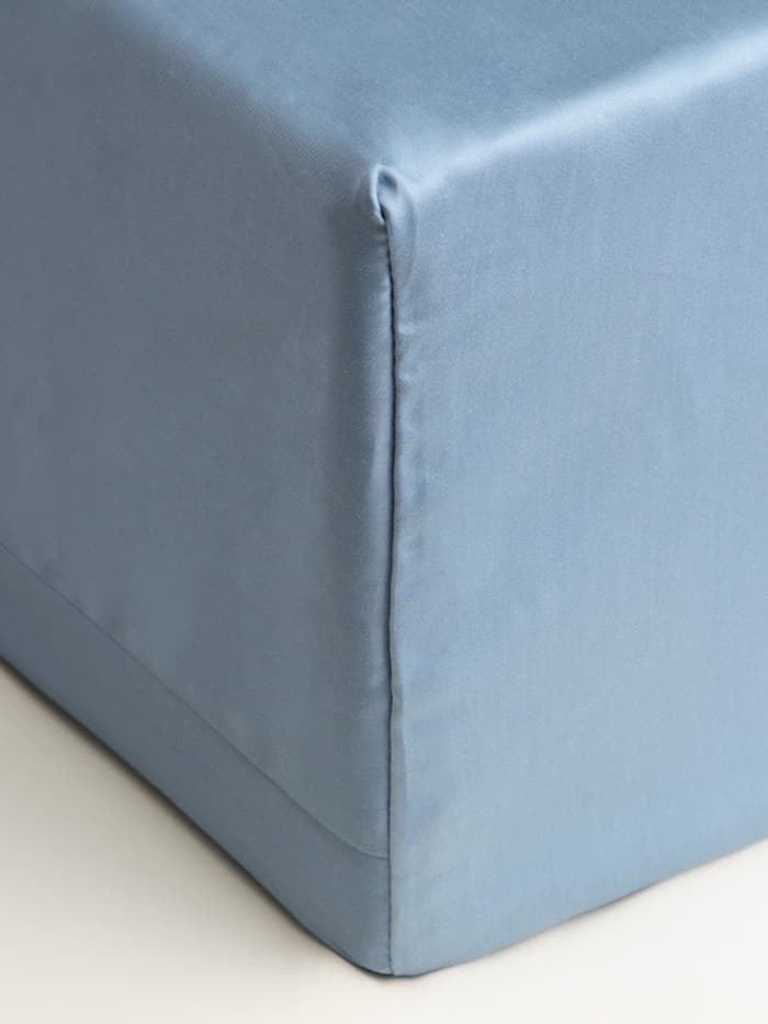 Простыня на резинке 1.5-спальная SL Home Tencel, 140×200+30 см, тенсель, серо-голубая